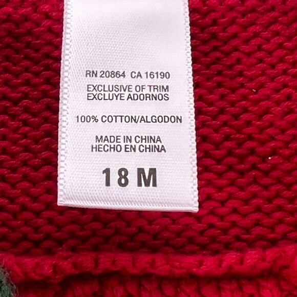 Little Me Toddler Baby Red Moose Sweater Vest 18M Cotton Knit Shoulder Button - Picture 2 of 5